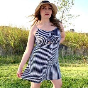 L.A. Hearts Pac Sun Skater Stripe Cutout Mini Dress Size Large